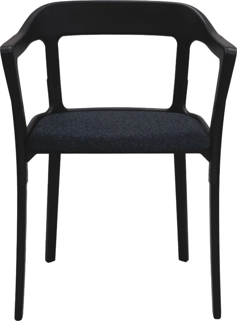 Krzesło Steelwood tapicerowane czarno-ciemnoszare – nowoczesny design, wygodne siedzisko, elegancki kolor