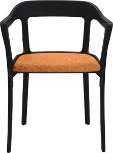 Krzesło Steelwood tapicerowane czarno-pomarańczowe – elegancki design, komfort siedzenia, solidna konstrukcja