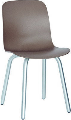 Krzesło Substance aluminium szarobeżowe – nowoczesny design, lekka konstrukcja, wygodne siedzisko