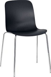 Krzesło Substance stal chromowana czarne – elegancki design, trwała konstrukcja, nowoczesny styl