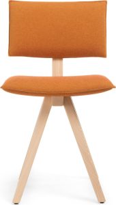 Krzesło Trave Fidivi Torino 9302 – elegancki design, pomarańczowe nogi, materiał jesion