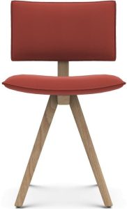 Krzesło Trave Reflect 564 czerwone nogi dębowe – nowoczesny design, wygodne siedzisko, stonowana kolorystyka