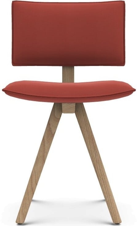 Krzesło Trave Reflect 564 czerwone nogi dębowe – nowoczesny design, wygodne siedzisko, stonowana kolorystyka