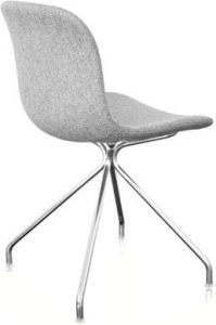 Krzesło Troy 4 star tapicerowane chromowana rama jasnoszary melanż – elegancki design, komfort, trwałość