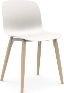 Krzesło Troy białe nogi jesion – nowoczesny design, styl skandynawski, wygodne siedzisko