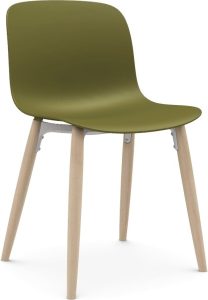 Krzesło Troy ciemnozielone nogi jesion – nowoczesny design, wygodne siedzisko, elegancka kolorystyka