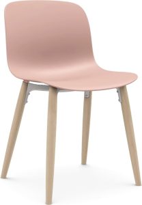 Krzesło Troy różowe nogi jesion – nowoczesny design, wygoda, pastelowy kolor