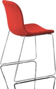 Krzesło Troy tapicerowane chromowana rama czerwony melanż – elegancki design, komfort, nowoczesny styl