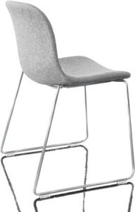 Krzesło Troy tapicerowane chromowana rama jasnoszare melanż – elegancki design, komfort, nowoczesny styl