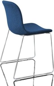 Krzesło Troy tapicerowane chromowana rama niebieskie – elegancki design, wygodne siedzisko, nowoczesny styl