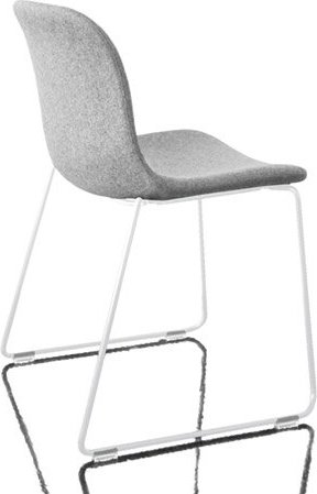Krzesło Troy tapicerowane – lakierowana rama biała, jasnoszary melanż, elegancki design