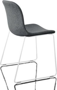 Krzesło Troy tapicerowane lakierowana rama biała szary melanż – elegancki design, trwałe materiały, komfortowe siedzisko
