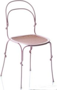 Krzesło Vigna – elegancki design, ciepły szary kolor, siedzisko w odcieniu curry