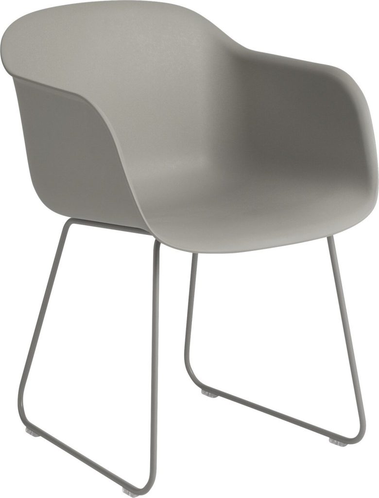 Fotel Fiber Sled szary na stalowych nogach – nowoczesny design, wygodny, trwały, elegancki