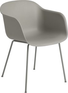 Fotel Fiber Tube szary na stalowych nogach – nowoczesny design, wygoda, trwałość, elegancki kolor