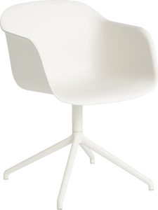 Fotel obrotowy Fiber Swivel biały na aluminiowych nogach – nowoczesny design, wygoda, wysoka jakość