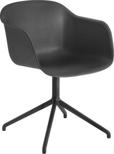 Fotel obrotowy Fiber Swivel czarny na aluminiowych nogach – nowoczesny design, wygoda, trwałość