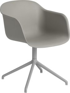 Fotel obrotowy Fiber Swivel szary na aluminiowych nogach – nowoczesny design, wygodna konstrukcja, trwałe materiały