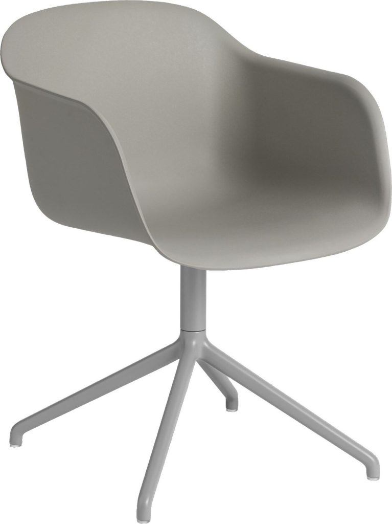Fotel obrotowy Fiber Swivel szary na aluminiowych nogach – nowoczesny design, wygodna konstrukcja, trwałe materiały