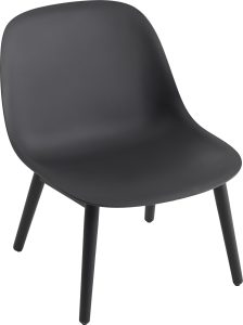 Krzesło Fiber 38 cm czarne na drewnianych nogach – nowoczesny design, wygoda, trwałość