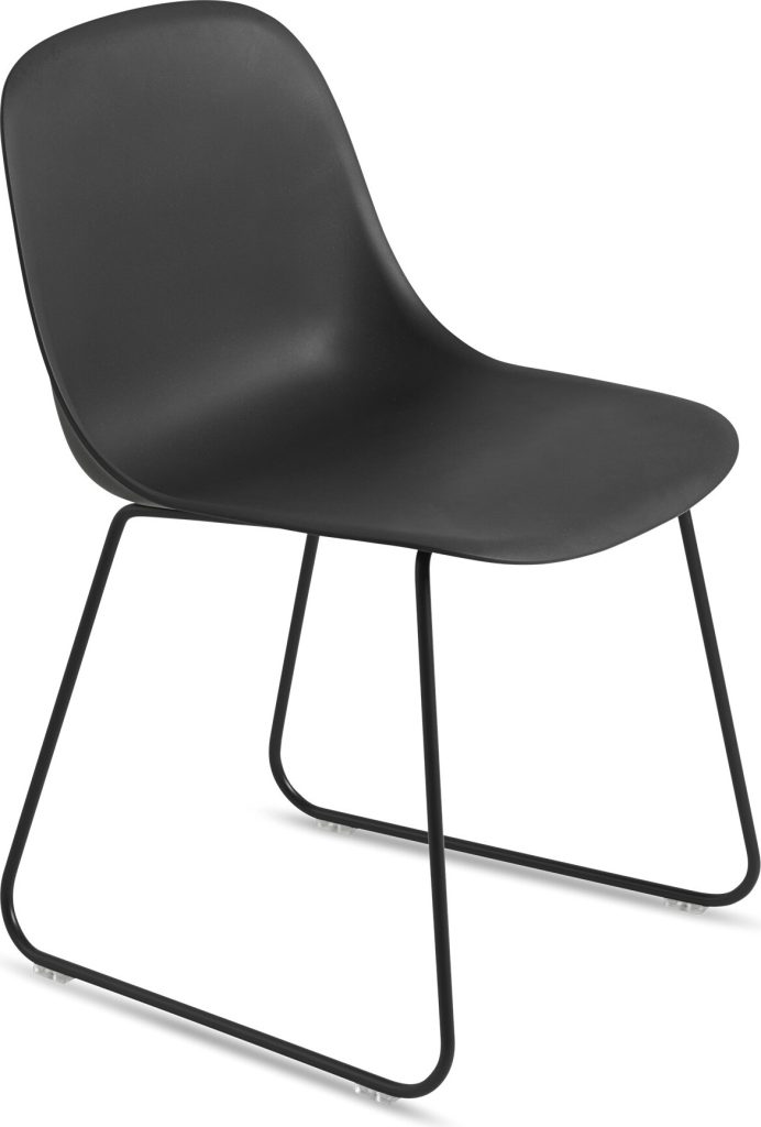 Krzesło Fiber Sled czarne na stalowych nogach – nowoczesny design, wygoda, trwałość