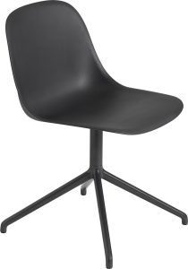 Krzesło Fiber Swivel czarne na aluminiowych nogach – nowoczesny design, wygoda, trwałość