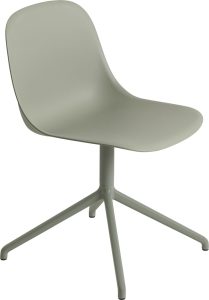 Krzesło Fiber Swivel szarozielone na aluminiowych nogach – nowoczesny design, wygodne siedzisko, trwałe materiały