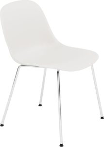 Krzesło Fiber Tube białe na chromowanych nogach – nowoczesny design, wygoda, trwały materiał