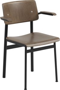Krzesło Loft ciemny brąz z podłokietnikami nogi czarne – nowoczesny design, wygoda, trwałe materiały
