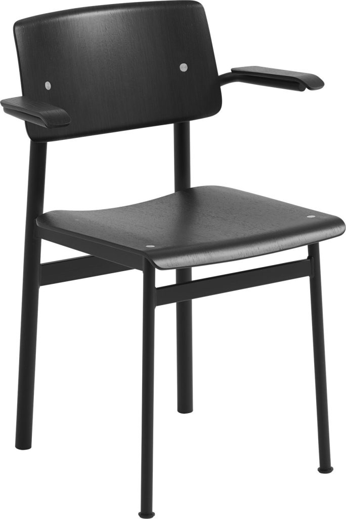 Krzesło Loft czarne z podłokietnikami nogi czarne – nowoczesny design, wygodne siedzisko, trwałe materiały