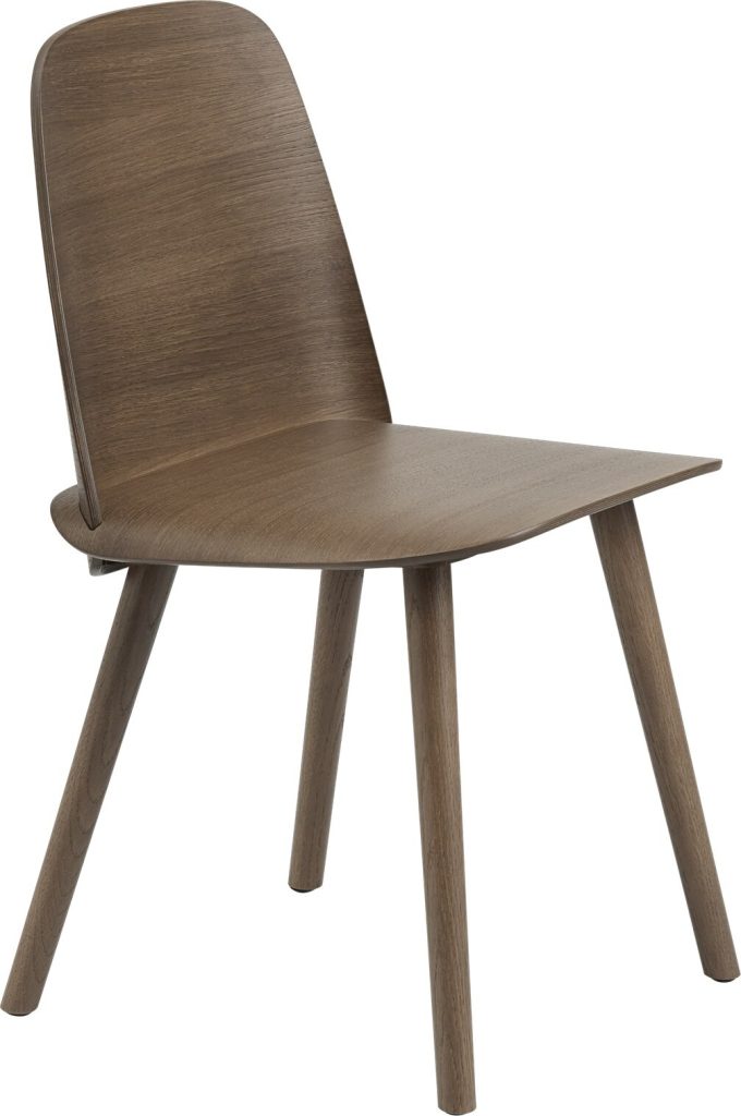 Krzesło Nerd ciemny brąz – nowoczesny design, wygodne siedzisko, drewniane nogi