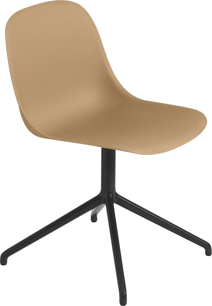 Krzesło obrotowe Fiber Swivel – ergonomiczne, ochra, aluminiowe nogi
