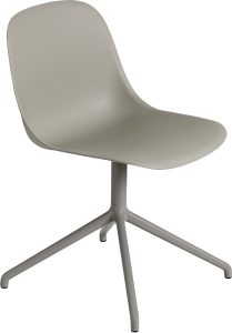 Krzesło obrotowe Fiber Swivel szare na aluminiowych nogach – nowoczesny design, ergonomiczne wsparcie, trwałe materiały