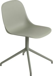 Krzesło obrotowe Fiber Swivel – nowoczesny design, szarozielone, aluminiowe nogi