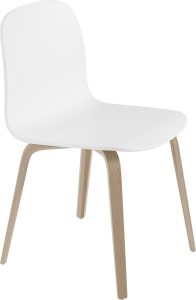 Krzesło Visu białe na drewnianych nogach – nowoczesny design, wygodne siedzisko, trwałe materiały