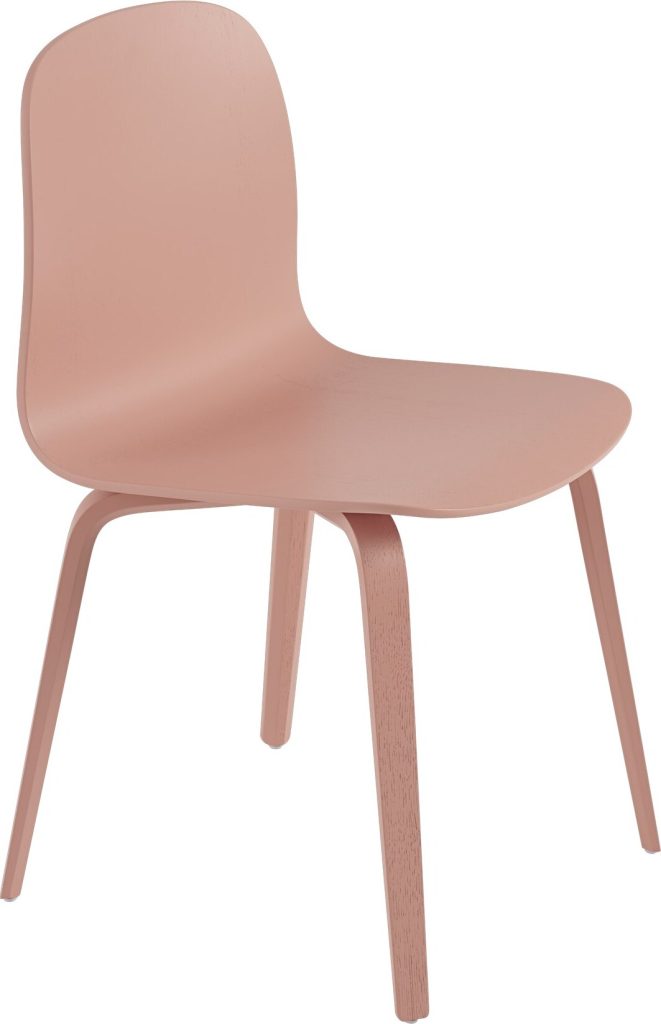 Krzesło Visu różane na drewnianych nogach – elegancki design, kolor różowy, trwałe materiały