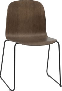 Krzesło Visu Sled ciemny brąz na stalowych nogach – nowoczesny design, wygodne siedzenie, trwałe materiały