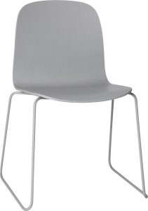 Krzesło Visu Sled szare na stalowych nogach z łącznikiem – nowoczesny design, wygodny, trwały materiał