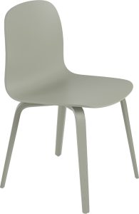 Krzesło Visu szarozielone na drewnianych nogach – nowoczesny design, komfort, stylowy kolor