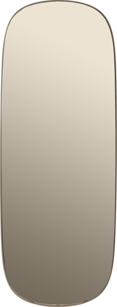 Lustro ścienne Framed L taupe ze szkłem taupe – elegancki design, nowoczesny styl, duży rozmiar, wysokiej jakości materiały