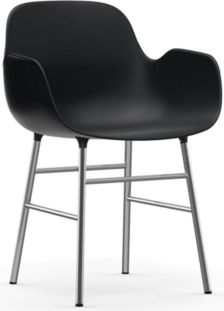 Fotel Form chromowane nogi czarny – elegancki design, komfort, nowoczesny styl