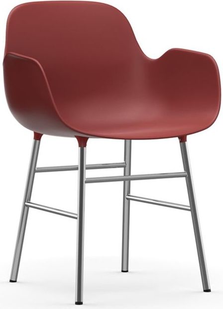 Fotel Form chromowane nogi czerwony – elegancki design, wygodna konstrukcja, nowoczesny styl