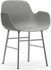 Fotel Form chromowane nogi szary – nowoczesny design, komfort, materiał tapicerski