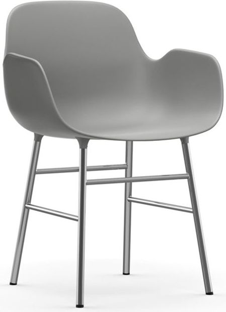 Fotel Form chromowane nogi szary – nowoczesny design, komfort, materiał tapicerski