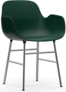 Fotel Form chromowane nogi zielony – nowoczesny design, wygodna konstrukcja, idealny do salonu i biura
