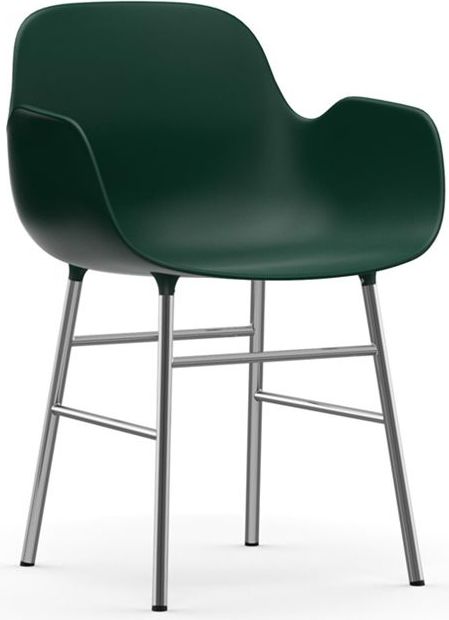 Fotel Form chromowane nogi zielony – nowoczesny design, wygodna konstrukcja, idealny do salonu i biura