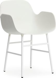 Fotel Form stalowe nogi biały – nowoczesny design, wygodny, elegancki