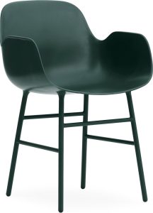 Fotel Form stalowe nogi ciemnozielony – elegancki design, wygodna forma, idealny do salonu, jadalni lub biura