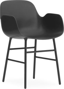 Fotel Form stalowe nogi czarny – nowoczesny design, wygodny, trwały