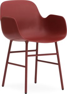 Fotel Form stalowe nogi czerwony – nowoczesny design, wygodny i trwały, idealny do salonu lub biura
